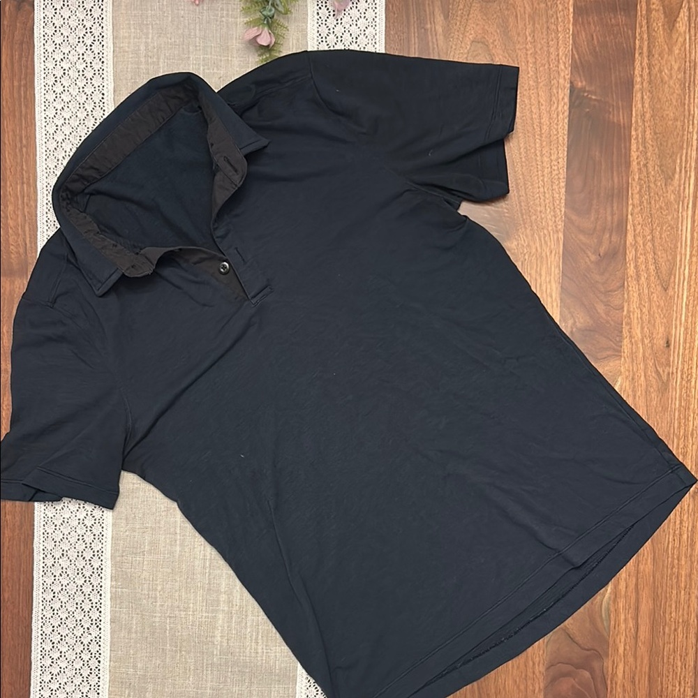 Men's LULU LEMON Black Polo Shirt
